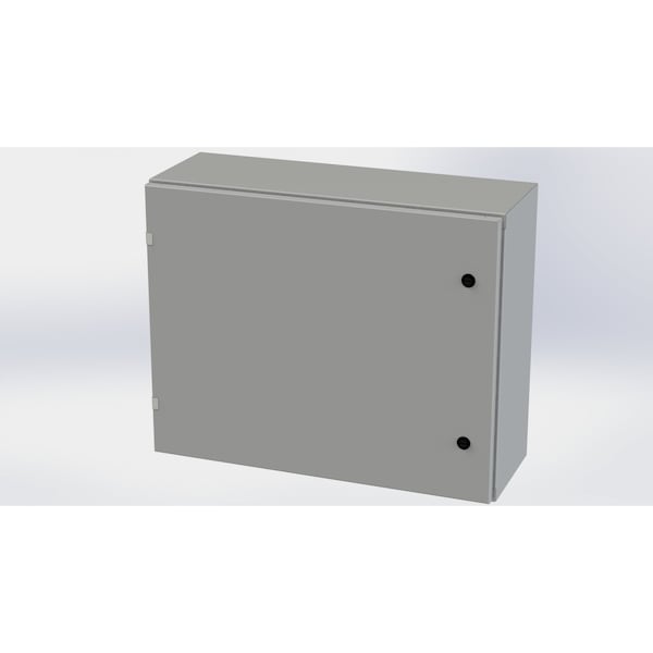 1/4 Turn Latch Electrical Enclosures, 24 in H, 10 in D, 30 in W, NEMA 3R, 4, 12, 13, Carbon Steel